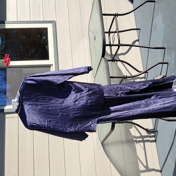 Gilligan & O'Malley Navy Blue & Olive Green Polka-dot Sleepwear Pajama Set Sz L - Picture 2 of 11